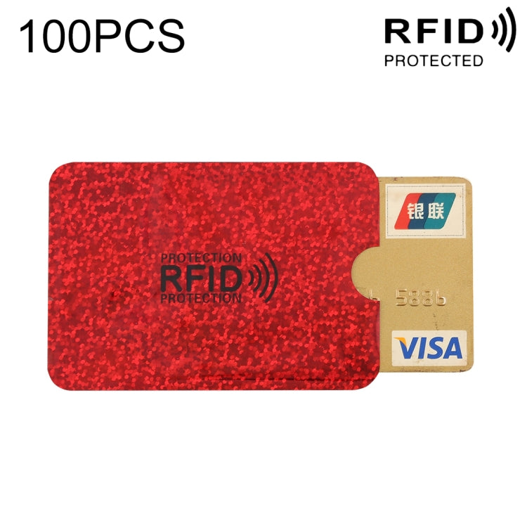 100pcs Aluminum Foil RFID Blocking Credit Card ID Bank Card Case Card Holder Cover, Size: 9 x 6.3cm (Red) - Antimagnetic RFID Package by PMC Jewellery | Online Shopping South Africa | PMC Jewellery | Buy Now Pay Later Mobicred