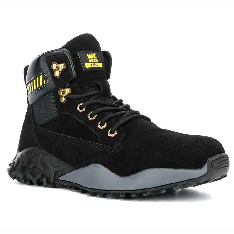 Jiefu Light And Breathable Steel Head Anti Smashing, Anti Piercing, Anti Slip And Waterproof Safety Shoes (Color:High Top Black Size:45) - Casual Shoes by Jiefu | Online Shopping South Africa | PMC Jewellery | Buy Now Pay Later Mobicred