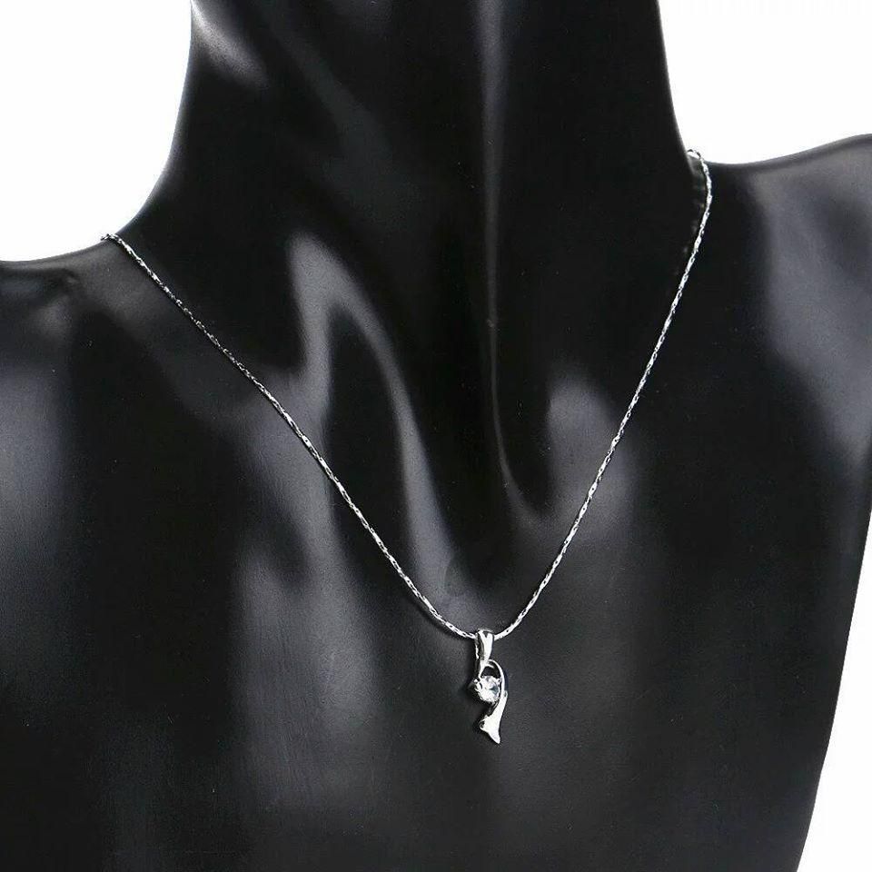 Crystal Necklace In White Gold